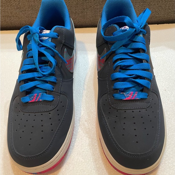 Nike Air Force 1 Low Marble Swoosh Blue Pink Men’s Size 10 Great Condition - Picture 3 of 14